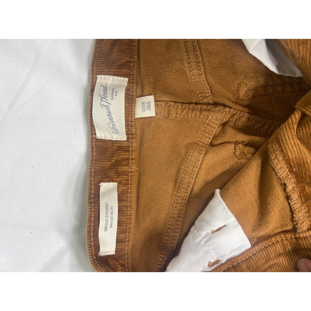 Universal Thread Corduroy Pants Retro Vintage Straight Cognac Womens Size 0/25R - Picture 3 of 10